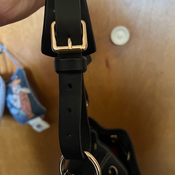 Black purse with gold hardware, good condition. - Picture 6 of 6